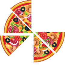 5/8 loyang pizza